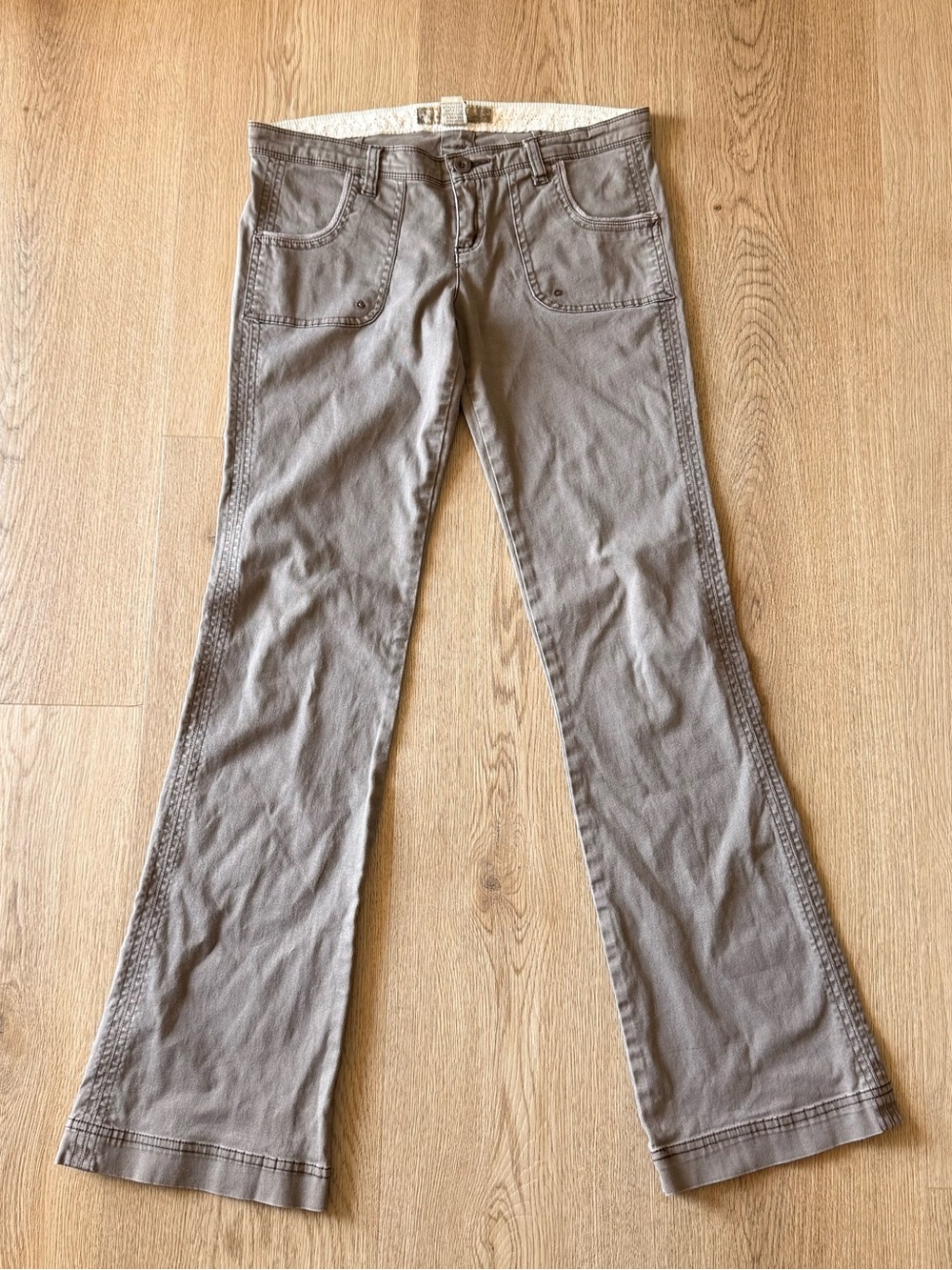 Y2K Angel Kiss super low rise brown bootcut jeans